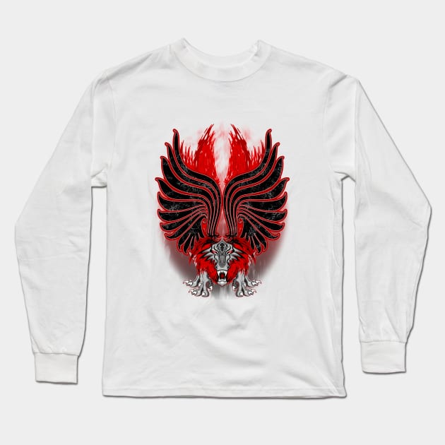 Dragon Gargoyle Tattoo Style Long Sleeve T-Shirt by BluedarkArt